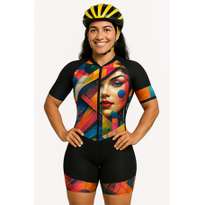 Macaquinho Ciclismo Bike Forro Gel - D80 Abst 04 - Feminino
